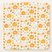 Schattige pompoenpatroon | Thanksgiving Kartonnen Onderzetters (Voorkant)