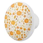 Schattige pompoenpatroon | Thanksgiving Keramische Knop (Rechts)