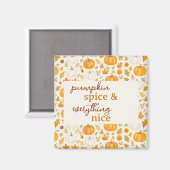 Schattige pompoenpatroon | Thanksgiving Magneet (Voorkant / Achterkant)