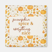 Schattige pompoenpatroon | Thanksgiving Magneet (Voorkant)