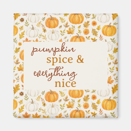 Schattige pompoenpatroon | Thanksgiving Magneet (Voorkant)