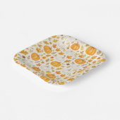 Schattige pompoenpatroon | Thanksgiving Papieren Bordje (Gebogen)