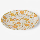 Schattige pompoenpatroon | Thanksgiving Papieren Bordje (Gekanteld)