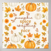 Schattige pompoenpatroon | Thanksgiving Poster (Voorkant)