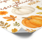 Schattige pompoenpatroon | Thanksgiving Poster (Hoek)