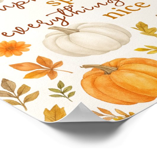 Schattige pompoenpatroon | Thanksgiving Poster (Hoek)