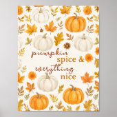Schattige pompoenpatroon | Thanksgiving Poster (Voorkant)