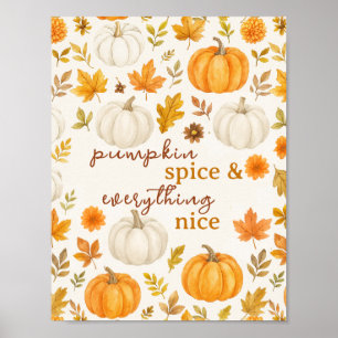 Schattige pompoenpatroon   Thanksgiving Poster