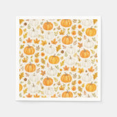 Schattige pompoenpatroon | Thanksgiving Servet (Voorkant)
