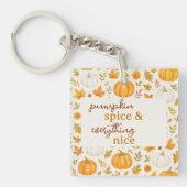 Schattige pompoenpatroon | Thanksgiving Sleutelhanger (voorkant)