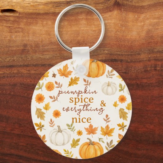 Schattige pompoenpatroon | Thanksgiving Sleutelhanger (Achterkant)