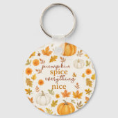 Schattige pompoenpatroon | Thanksgiving Sleutelhanger (Achterkant)