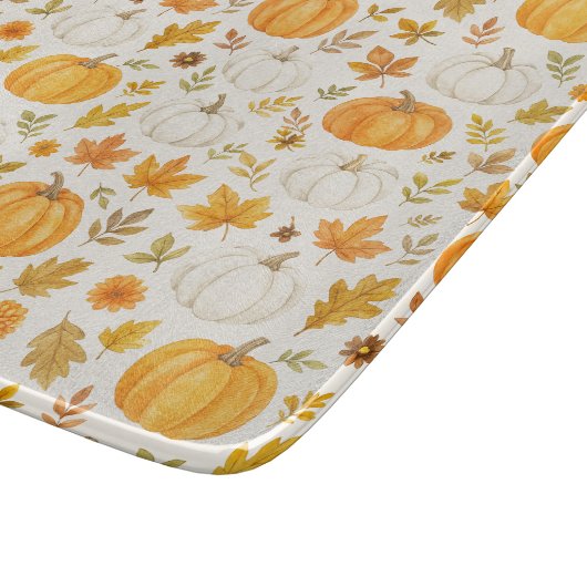 Schattige pompoenpatroon | Thanksgiving Snijplank (Hoek)