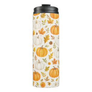 Schattige pompoenpatroon   Thanksgiving Thermosbeker