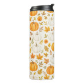 Schattige pompoenpatroon | Thanksgiving Thermosbeker (Gedraaid links)