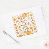 Schattige pompoenpatroon | Thanksgiving Vierkante Sticker (Envelop)