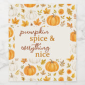 Schattige pompoenpatroon | Thanksgiving Wijn Etiket (Enkel label)