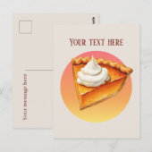 Schattige pompoentaart bericht toevoegen briefkaart (Voorkant / Achterkant)