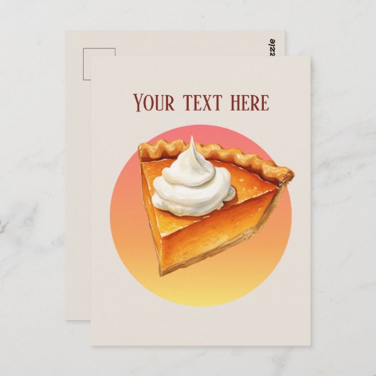 Schattige pompoentaart bericht toevoegen briefkaart (Voorkant / Achterkant)