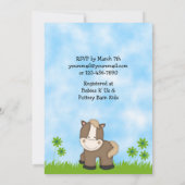 Schattige Pony Baby shower voor jongens Kaart (Achterkant)