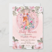 Schattige Pony Floral Baby shower Kaart (Voorkant)