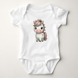 Schattige Pony met Hart Baby Bodysuit