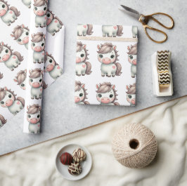 Schattige Pony met Heart Wrapping Paper Cadeaupapier