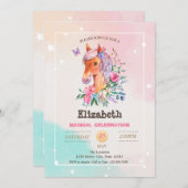 Schattige  Pony Verjaardag Kaart (Voorkant / Achterkant)