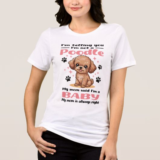 Schattige Poodle Baby Hond Moeder Tri-Blend Shirt (Voorkant)