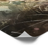 Schattige Poodle Dog Art Print Poster (Hoek)