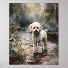 Schattige Poodle Dog Art Print Poster