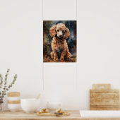 Schattige Poodle Dog Art Print Poster (Keuken)