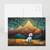 Schattige Poodle Mountain Forest Ik mis je Briefkaart (Voorkant / Achterkant)