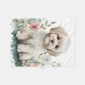 Schattige Poodle Puppy Hond Fleece Deken (Voorkant (Horizontaal))