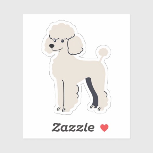 Schattige Poodle Sticker (Vel)