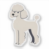 Schattige Poodle Sticker (Voorkant)