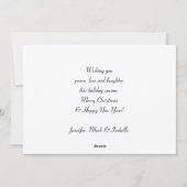 Schattige Poolvos op Besneeuwde Winterachtergrond Feestdagenkaart (Achterkant)