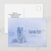 Schattige Poolvos op Sneeuw Dank Je Briefkaart (Voorkant / Achterkant)