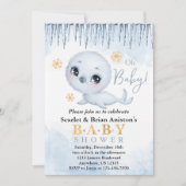 Schattige poolzegel Arctisch Baby shower Kaart (Voorkant)