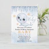 Schattige poolzegel Arctisch Baby shower Kaart (Staand voorkant)