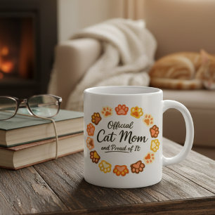  Schattige Pootafdruk Officiële Kattenmoeder & Tro Koffiemok