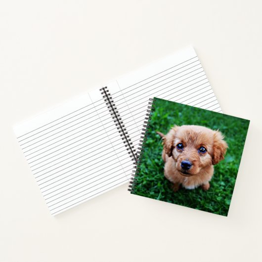 Schattige pop op grasfoto notitieboek (Binnen)