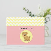 Schattige pop-uproze crème met dank bedankkaart (Staand voorkant)