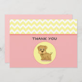 Schattige pop-uproze crème met dank bedankkaart (Voorkant / Achterkant)