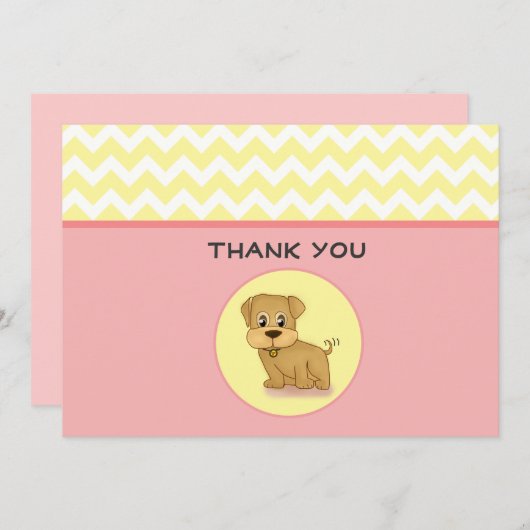 Schattige pop-uproze crème met dank bedankkaart (Voorkant / Achterkant)