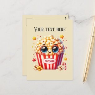 Schattige popcornliefhebbers voeg bericht toe briefkaart