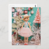 Schattige  poppenkerst briefkaart (Voorkant / Achterkant)