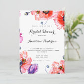 Schattige poppy Flowers Vrijgezellenfeest. Kaart (Staand voorkant)