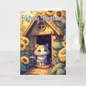 Schattige Posing Kitty Cat Illustratie Kaart (Voorkant)