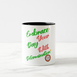 Schattige positief motivatie geschenk van vastbera tweekleurige koffiemok
